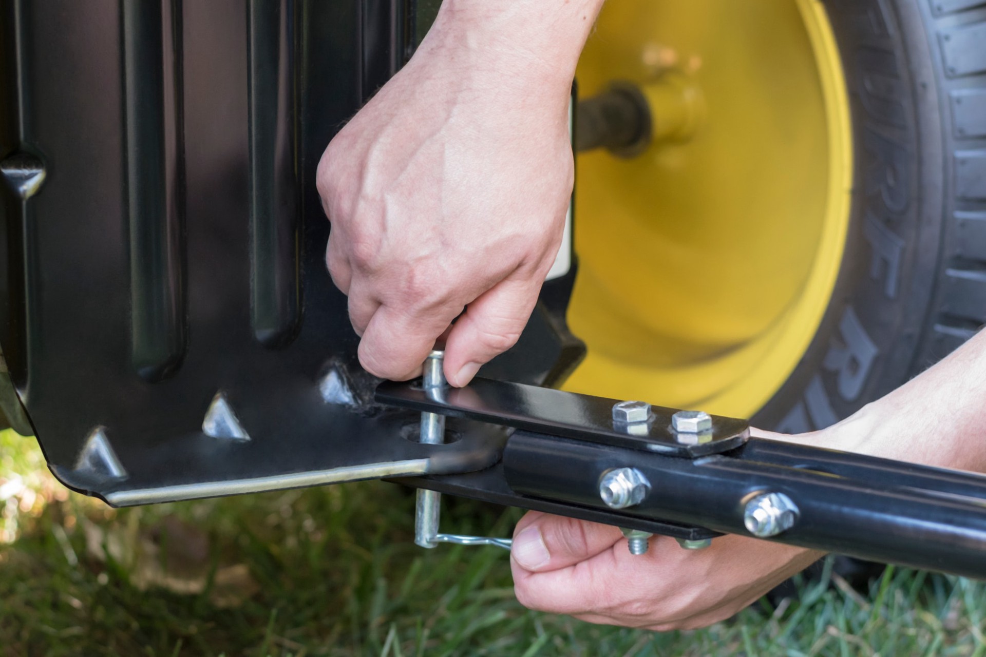 slide 3 of 6, Agri-Fab 100-lb Capacity Spike Aerator Drop Tow-Behind Spreader, 1 ct