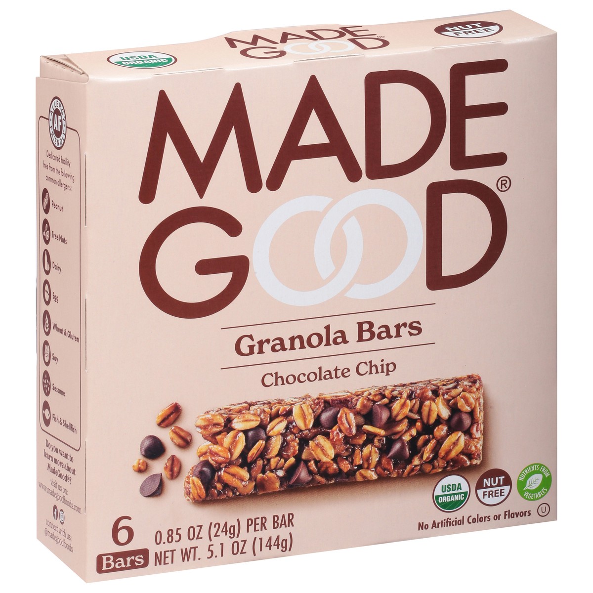 slide 9 of 9, MadeGood Chocolate Chip Granola Bars 6pk, 5.1 oz