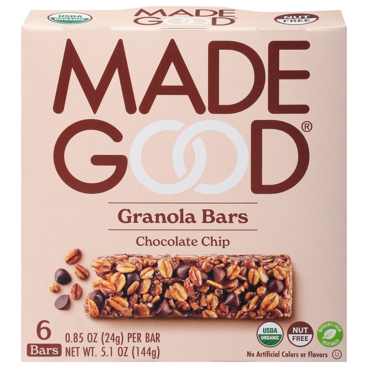 slide 1 of 9, MadeGood Chocolate Chip Granola Bars 6 - 0.85 oz Bars, 5.1 oz