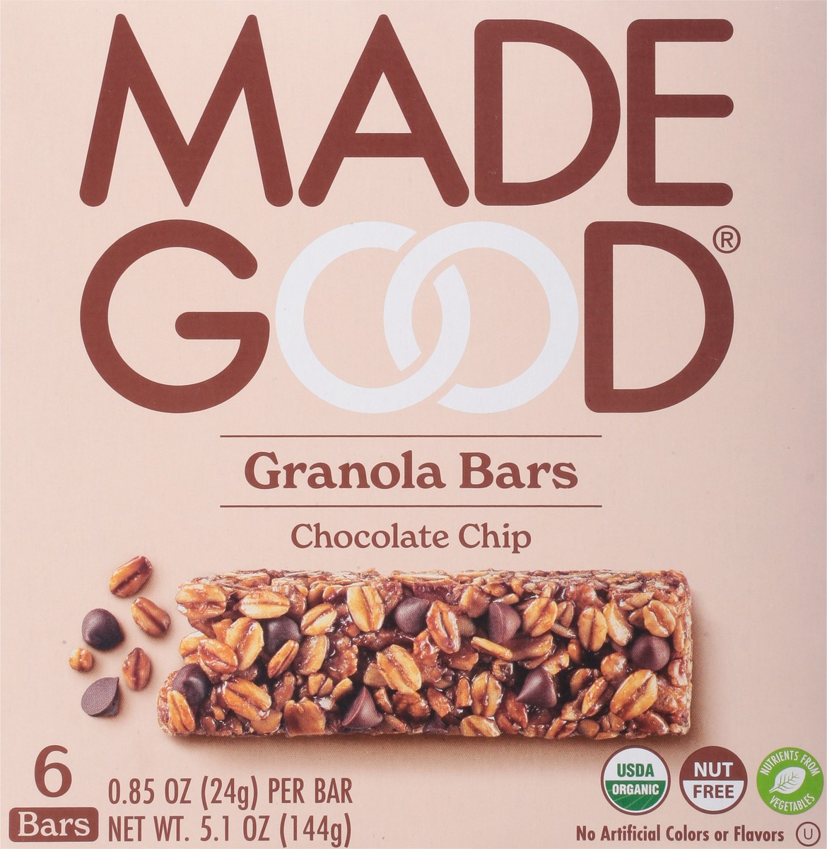 slide 4 of 9, MadeGood Chocolate Chip Granola Bars 6pk, 5.1 oz