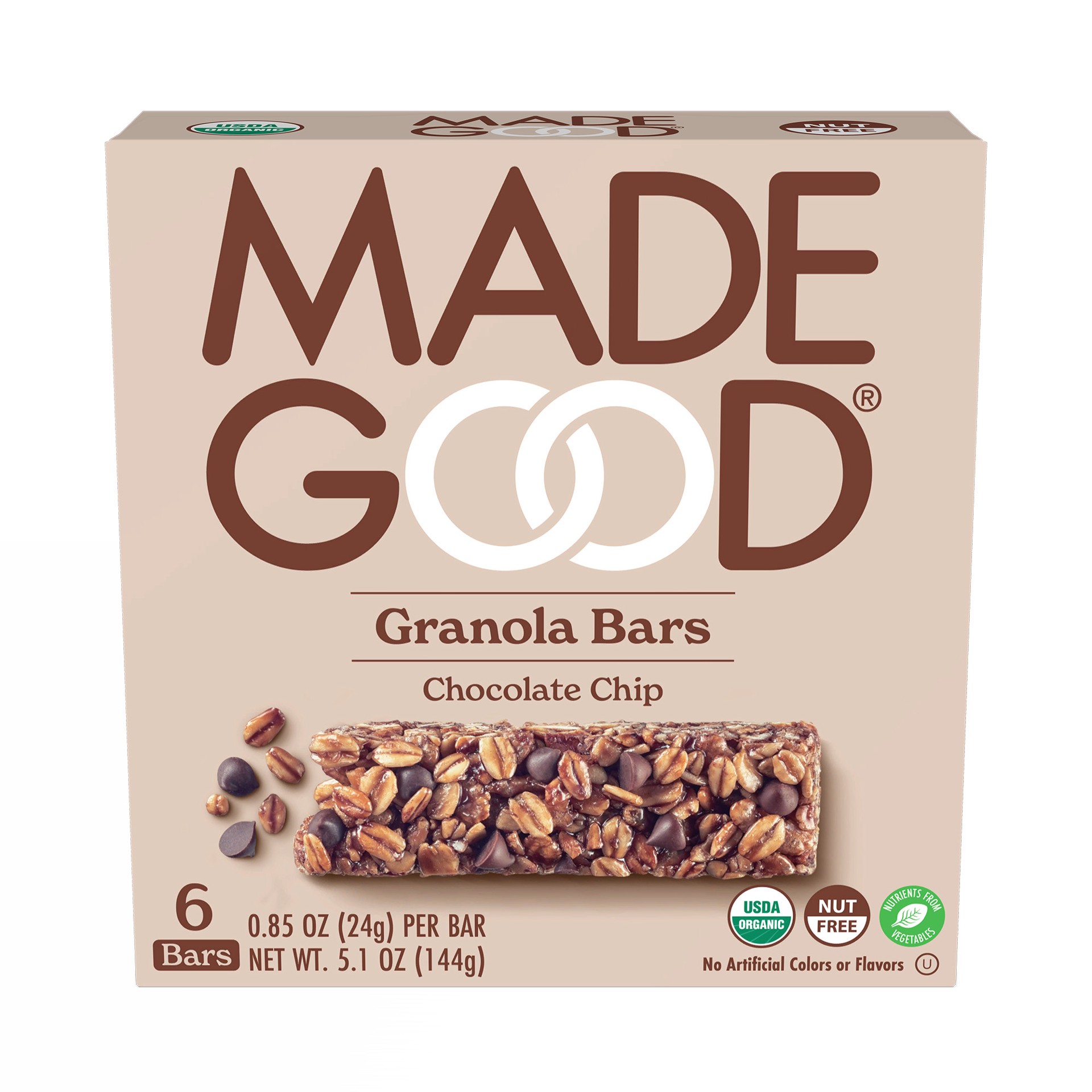 slide 1 of 9, MadeGood Chocolate Chip Granola Bars 6pk, 5.1 oz