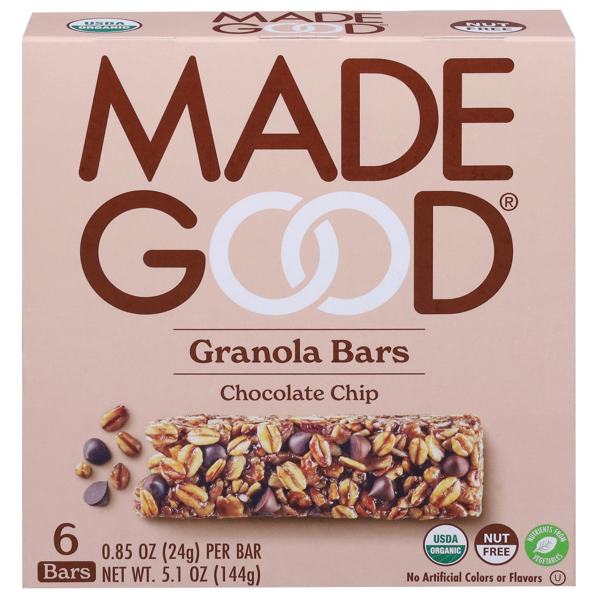 slide 1 of 9, MadeGood Chocolate Chip Granola Bars 6 - 0.85 oz Bars, 6 ct