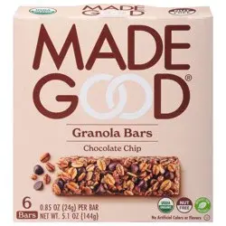 MadeGood Chocolate Chip Granola Bars 6 - 0.85 oz Bars
