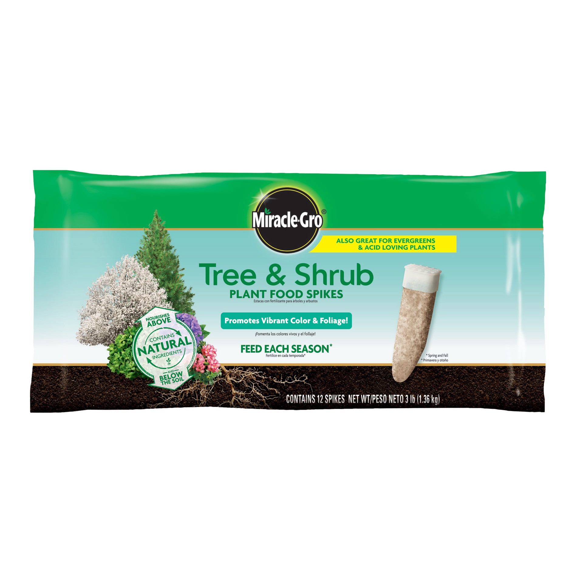 slide 1 of 6, Miracle-Gro Tree and Shrub 3-lb 15-5-10 Spikes Tree Food, 1 ct