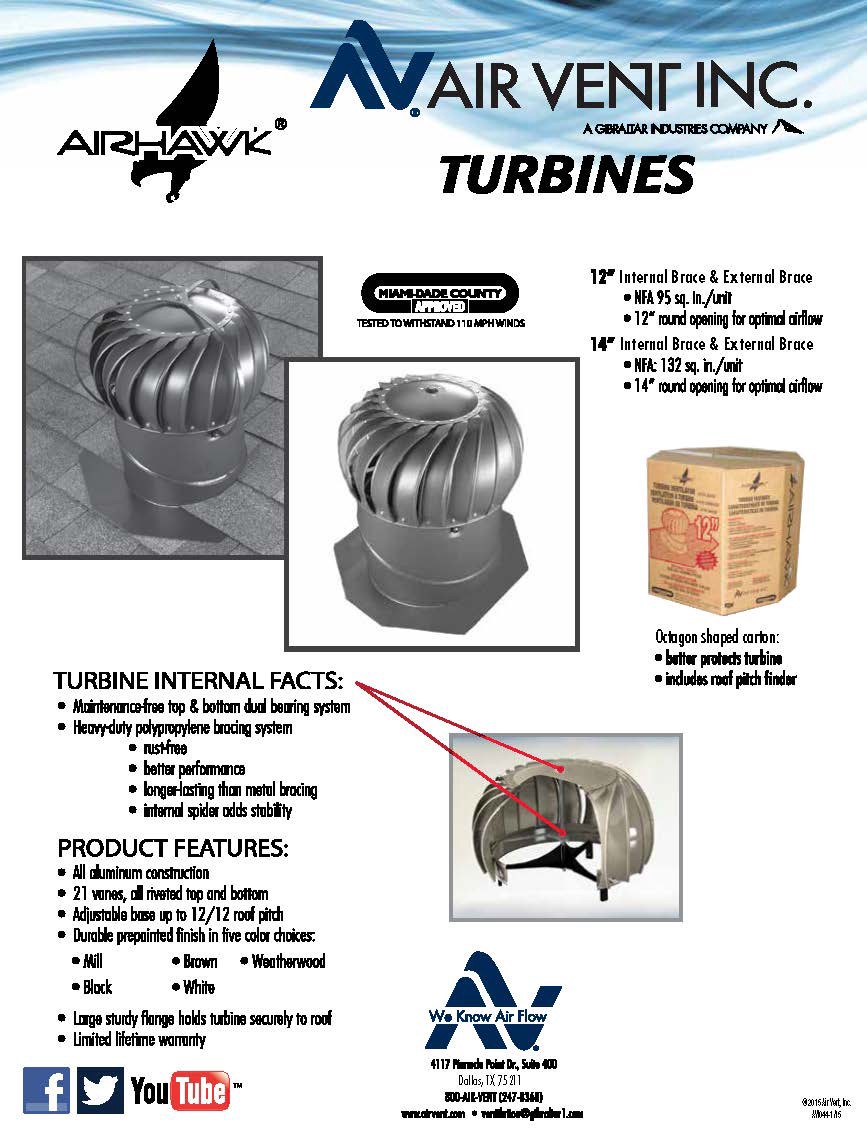 slide 3 of 6, Air Vent 14.0-in Aluminum Internally braced Roof Turbine Vent, 1 ct