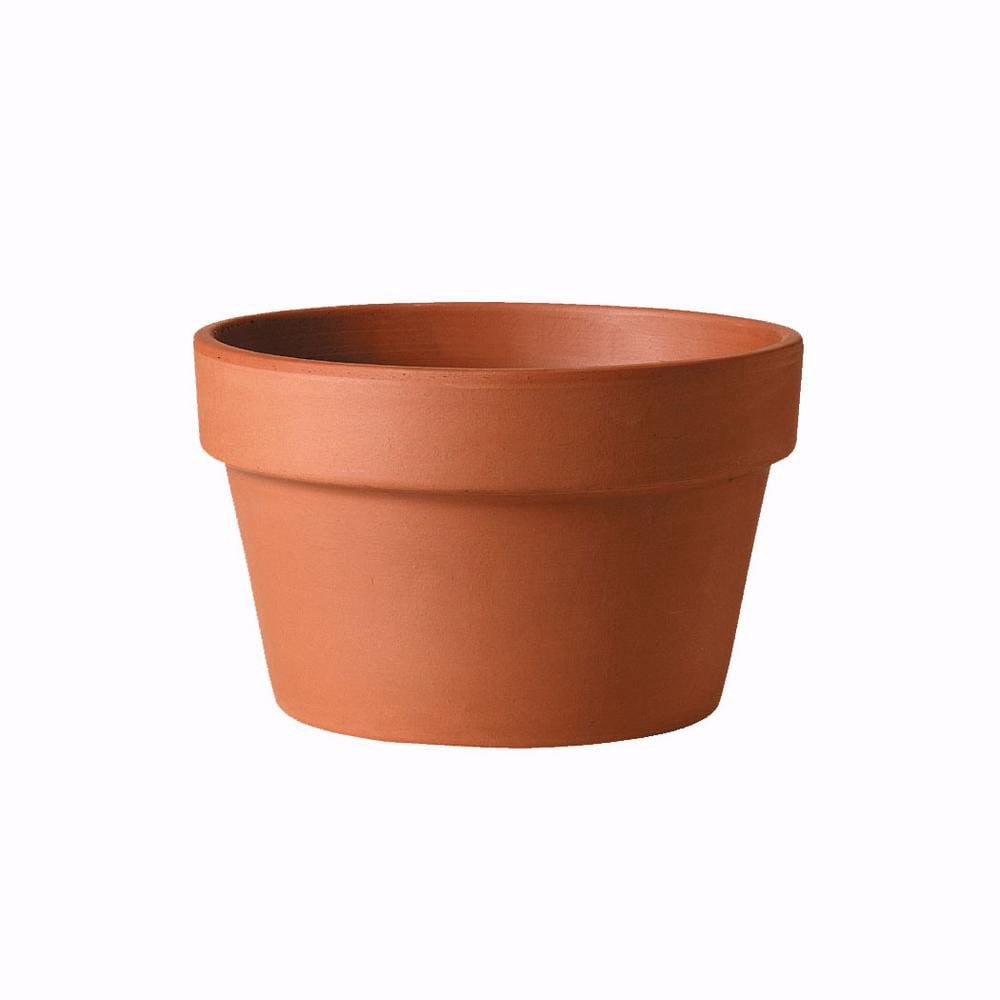 slide 1 of 6, Southern Patio Round 14.57-in W x 10.24-in H x 14.57-in D Orange Clay Indoor/Outdoor Planter, 1 ct