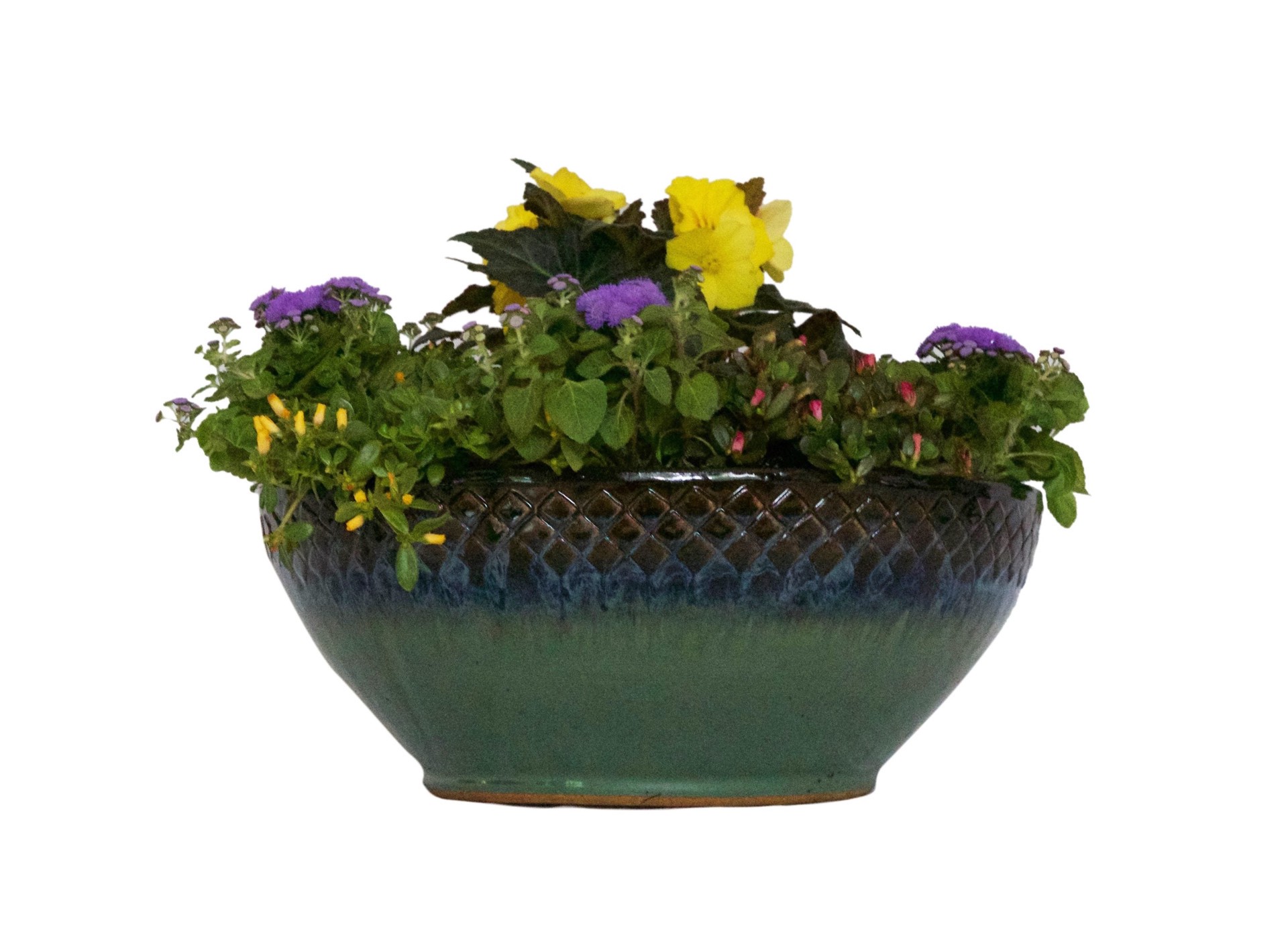 slide 2 of 6, allen + roth Round 13.0-in W x 13.0-in L Multiple colors/finishes Ceramic Outdoor Low bowl planter, 1 ct