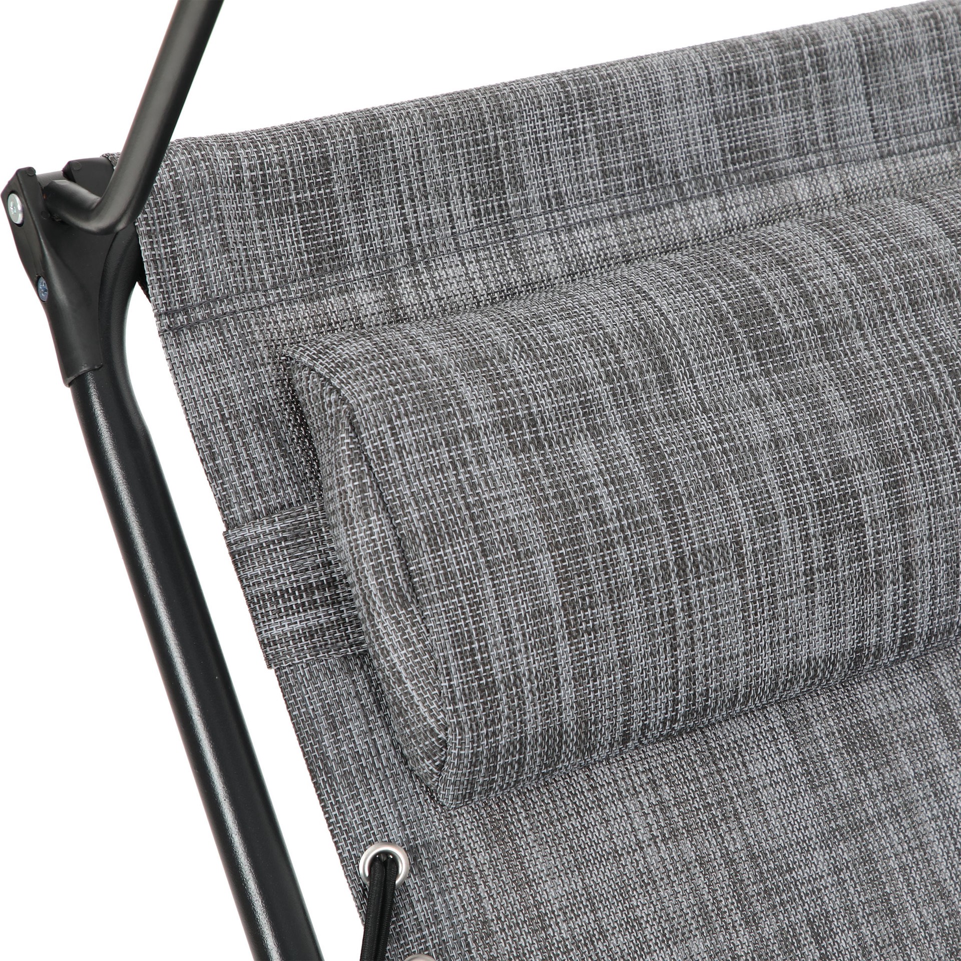 slide 6 of 6, Style Selections Black Steel Frame Stationary Zero Gravity Chair with Gray Sling Seat, 1 ct