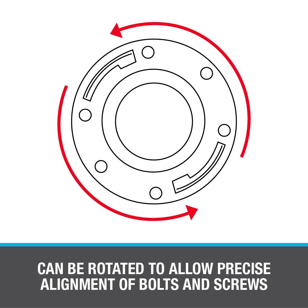 slide 6 of 6, Oatey Level Fit Offset 3.958-in White PVC Anchor flange, 1 ct