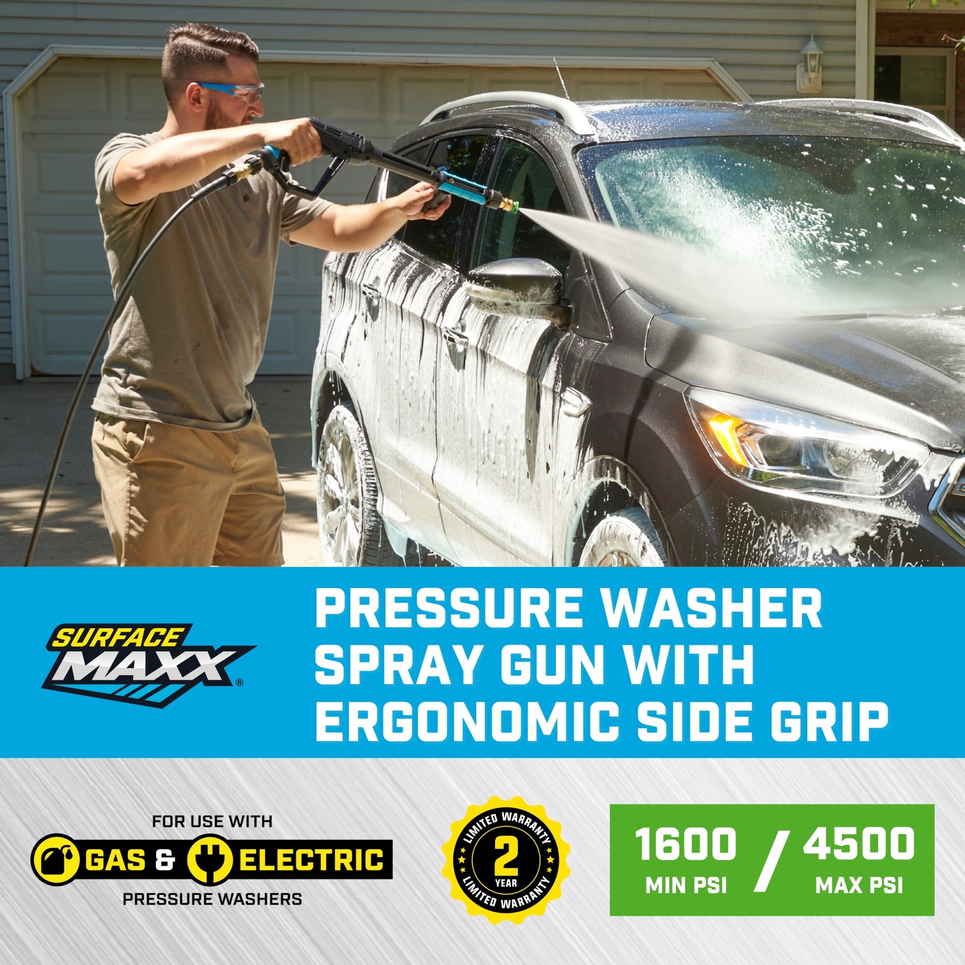 slide 2 of 6, SurfaceMaxx up to 4500-PSI Plastic Pressure Washer Spray gun, 1 ct