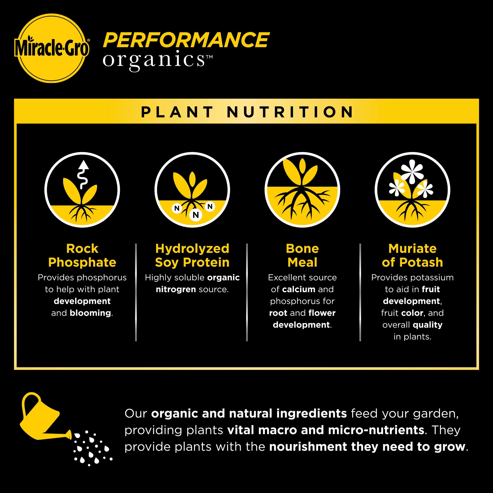 slide 2 of 6, Miracle-Gro Performance Organics 1-lb 11-3-8 Water-soluble All-purpose Food, 1 ct