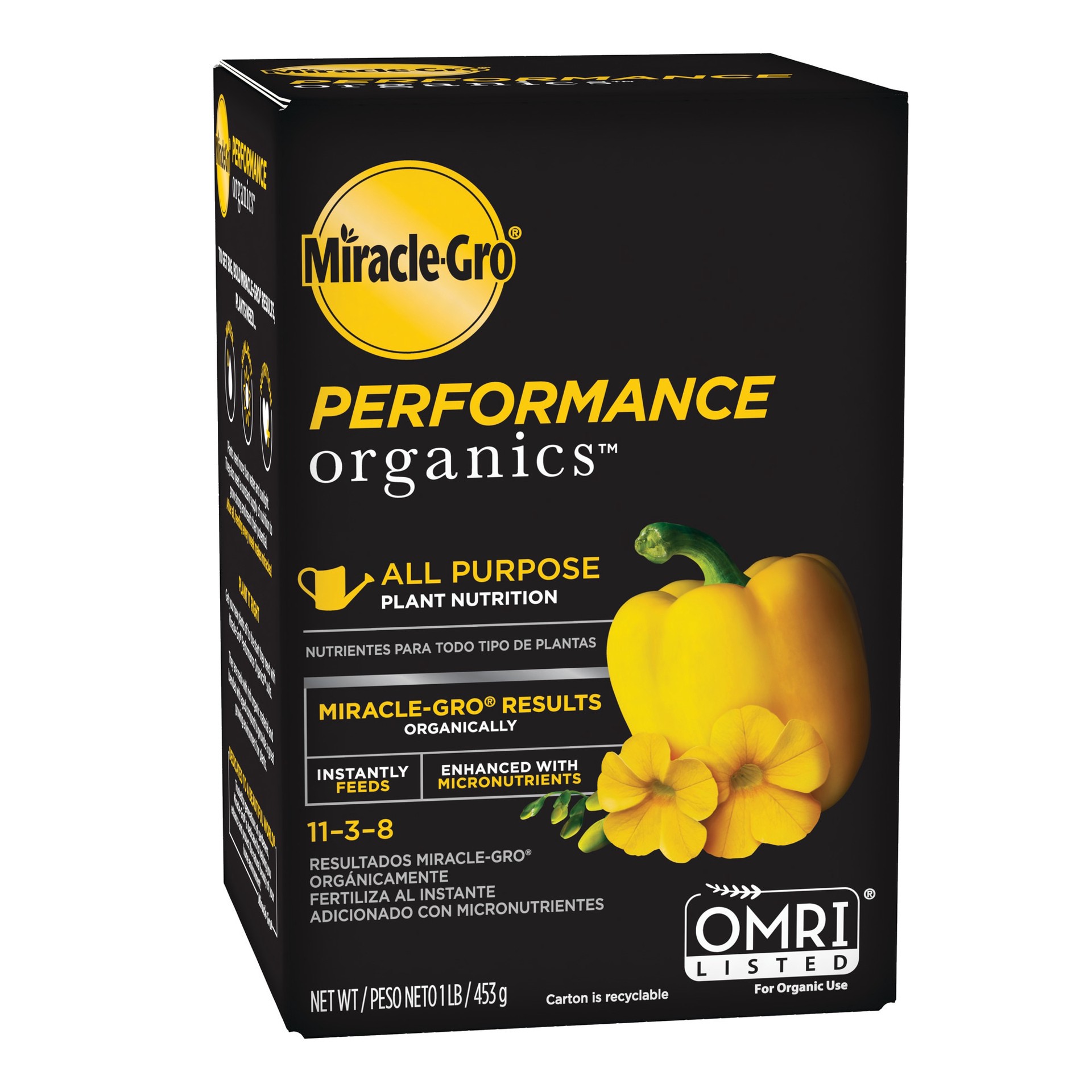 slide 1 of 6, Miracle-Gro Performance Organics 1-lb 11-3-8 Water-soluble All-purpose Food, 1 ct