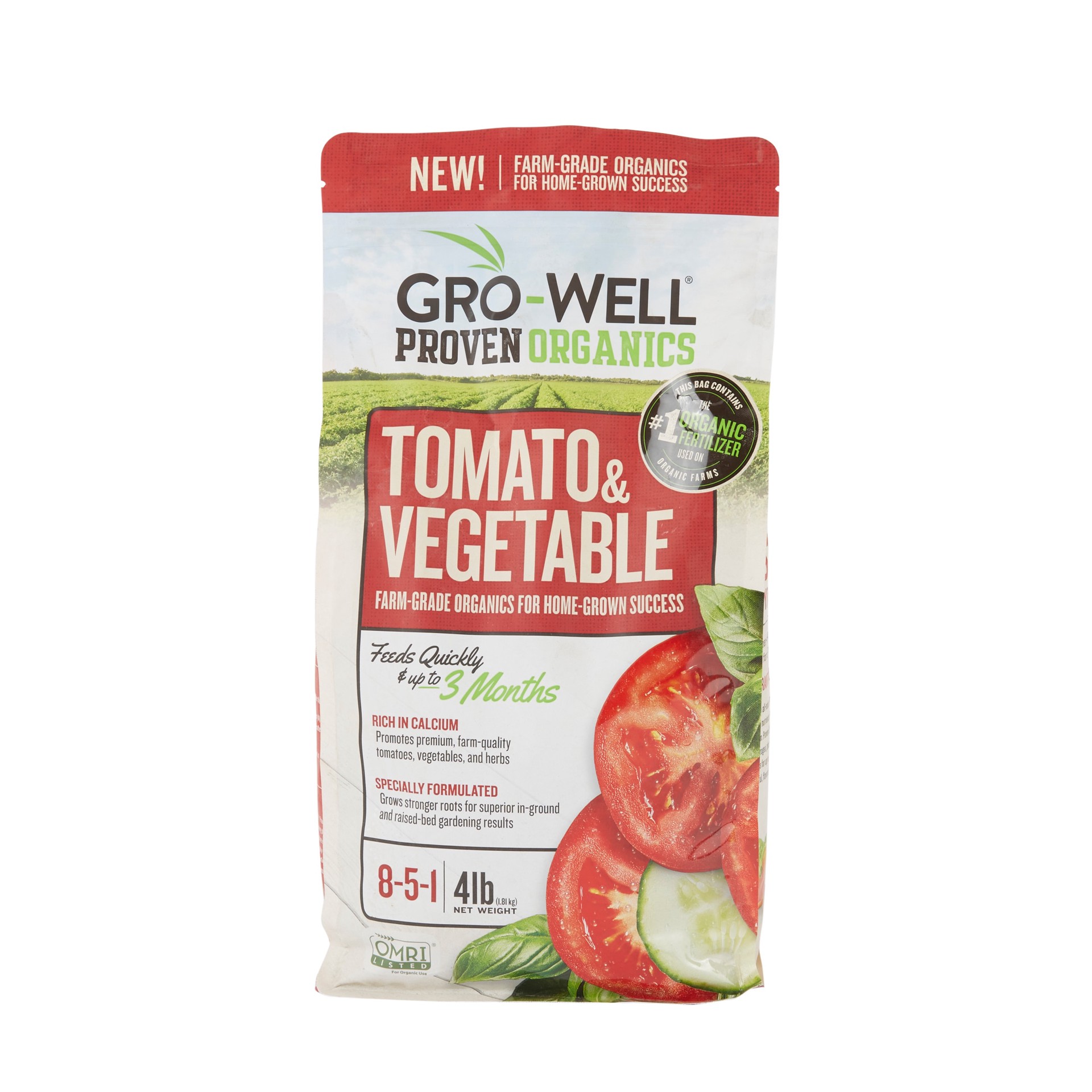 slide 1 of 6, GRO-WELL Proven Organics 4-lb 8-5-1 Organic Vegetable Food, 1 ct