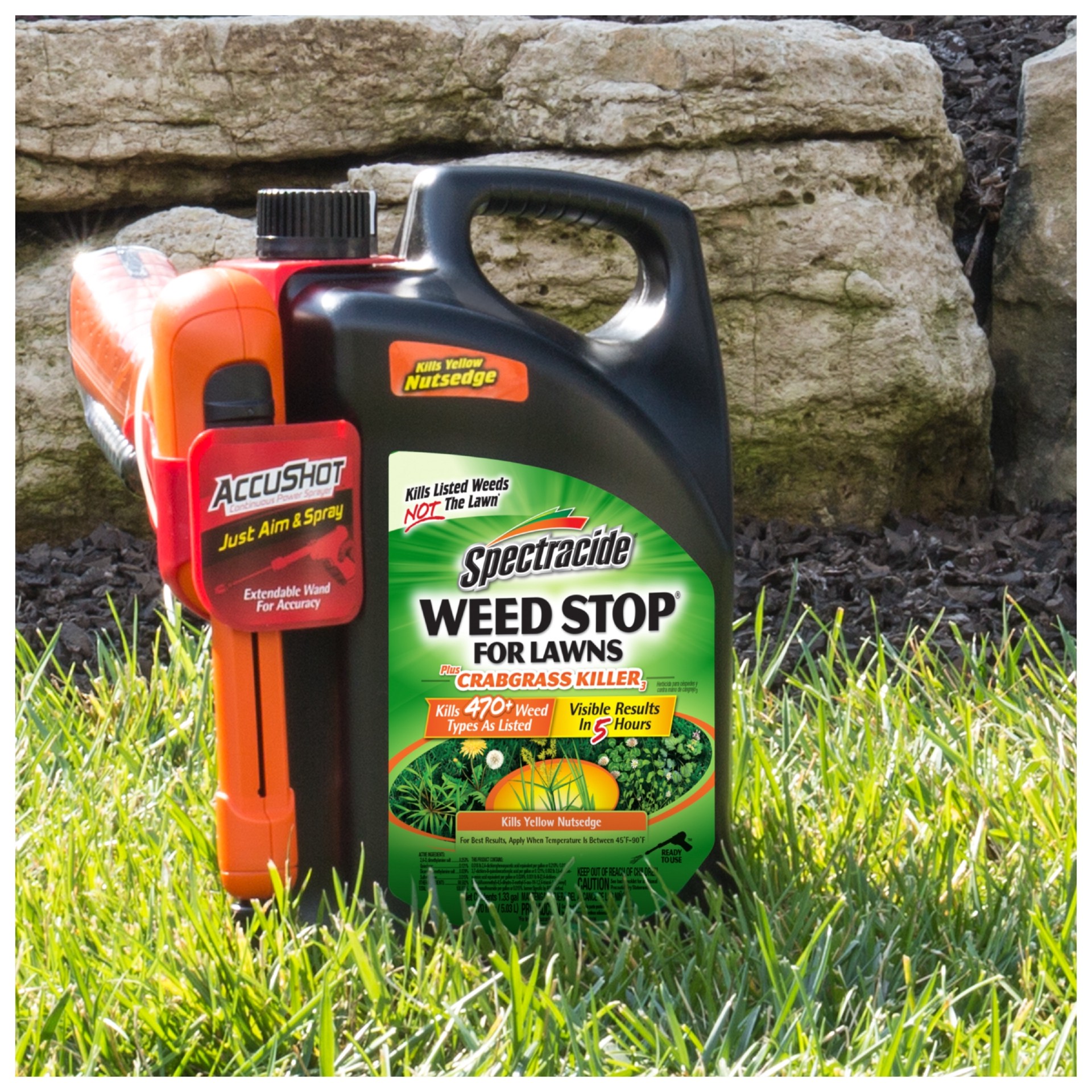 slide 5 of 6, Spectracide AccuShot Weed Stop For Lawns Plus Crabgrass 1.33 -Gallon Ready to Use Lawn Weed Killer, 1 ct