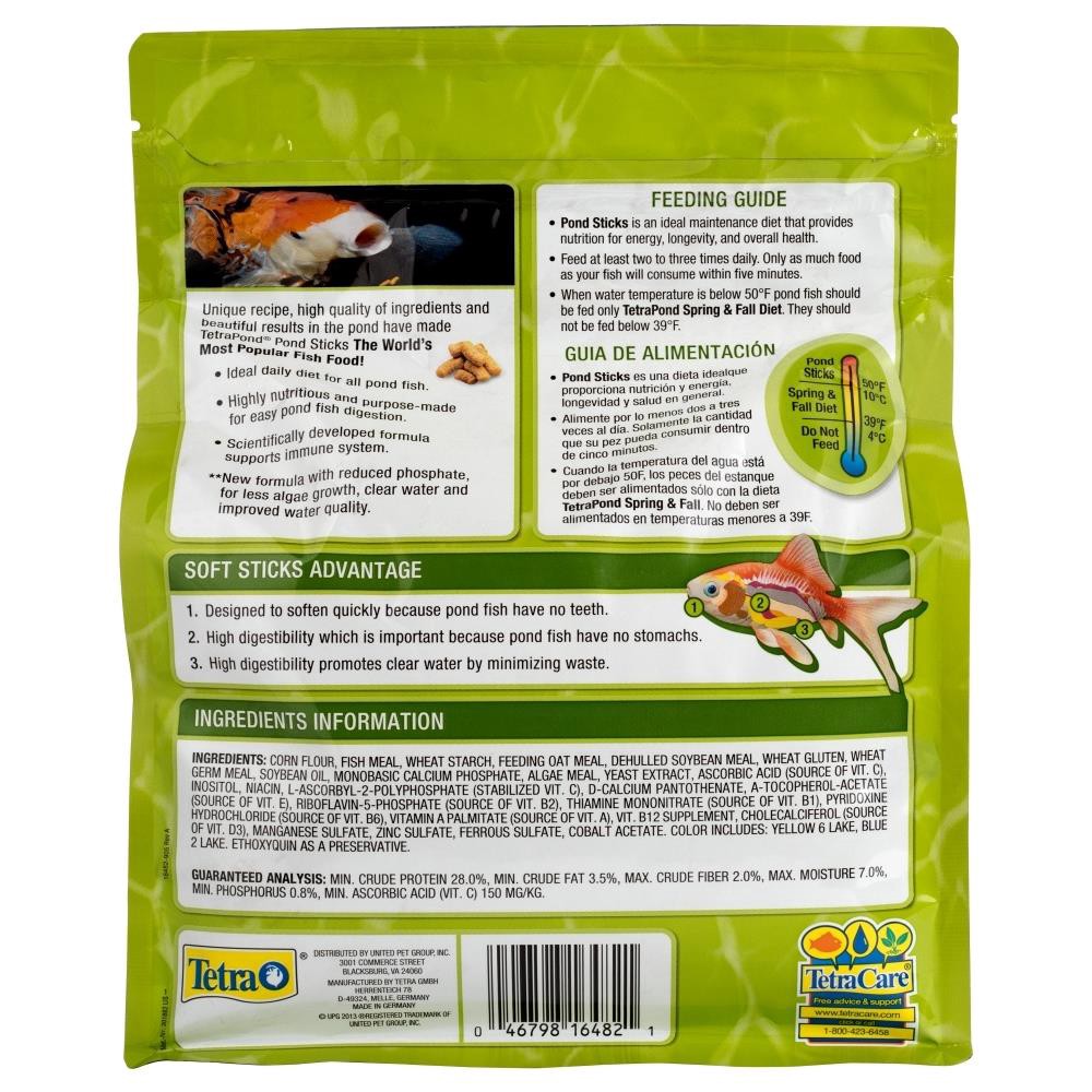 slide 2 of 4, Tetra 1 lb Goldfish and Koi 11.25-in x 9.5-in x 4.75-in Green (fish food) Pond Fish food sticks, 1 ct