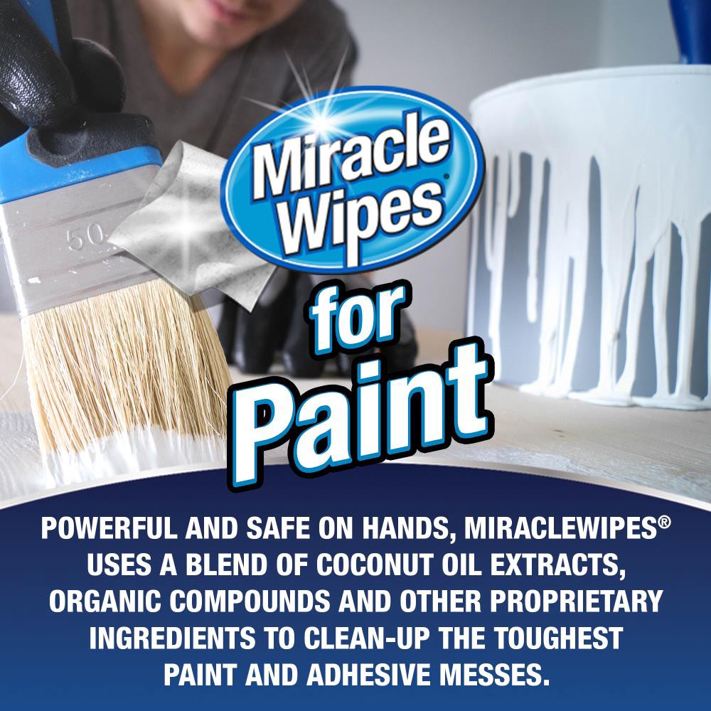 slide 2 of 3, Miracle Brands MiracleWipes Hand Cleaner Wipes - Quick and Convenient Paint Cleanup for Hands, Surfaces, and Tools, 1 ct