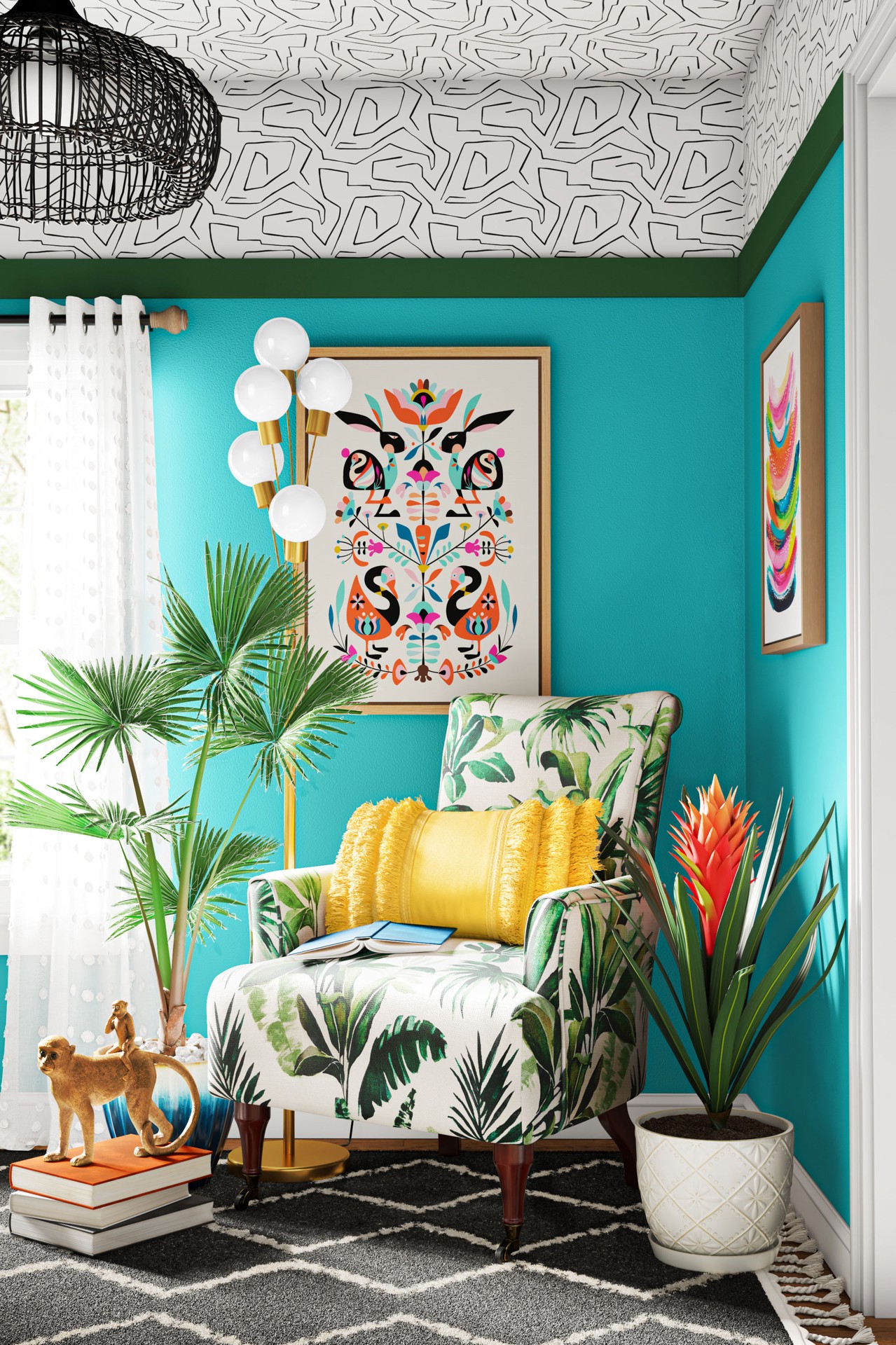 slide 3 of 5, allen + roth Round 10.0-in W x 13.63-in L Off-white Ceramic Indoor Planter, 1 ct