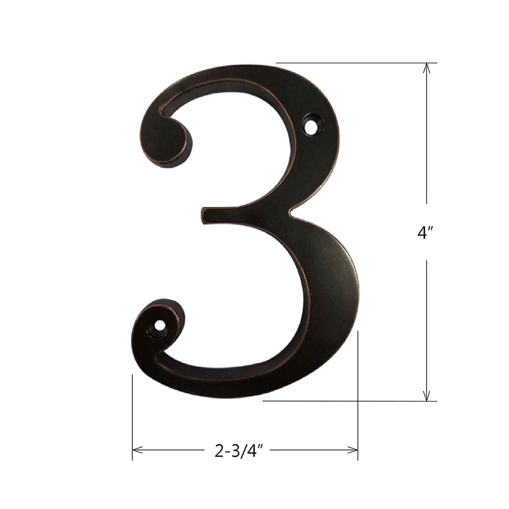 slide 2 of 6, RELIABILT 4-in Oil Rubbed Bronze Number 3, 1 ct