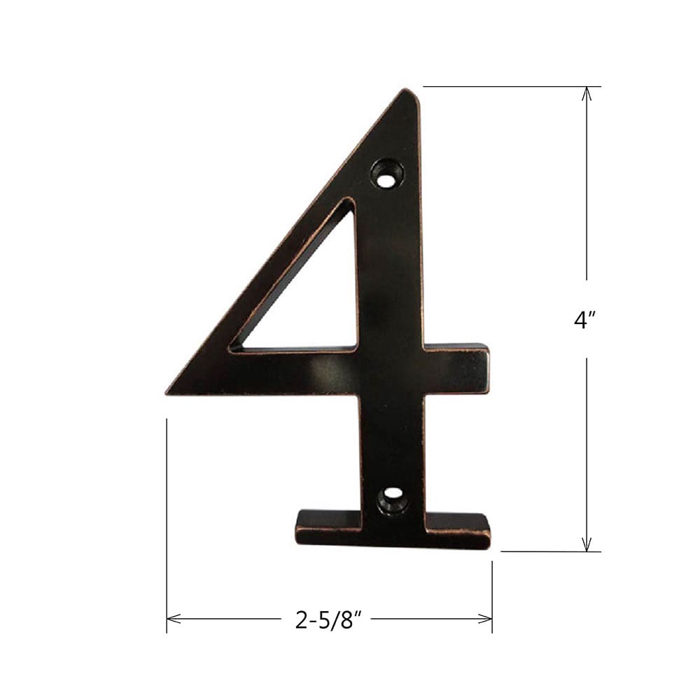 slide 2 of 6, RELIABILT 4-in Oil Rubbed Bronze Number 4, 1 ct