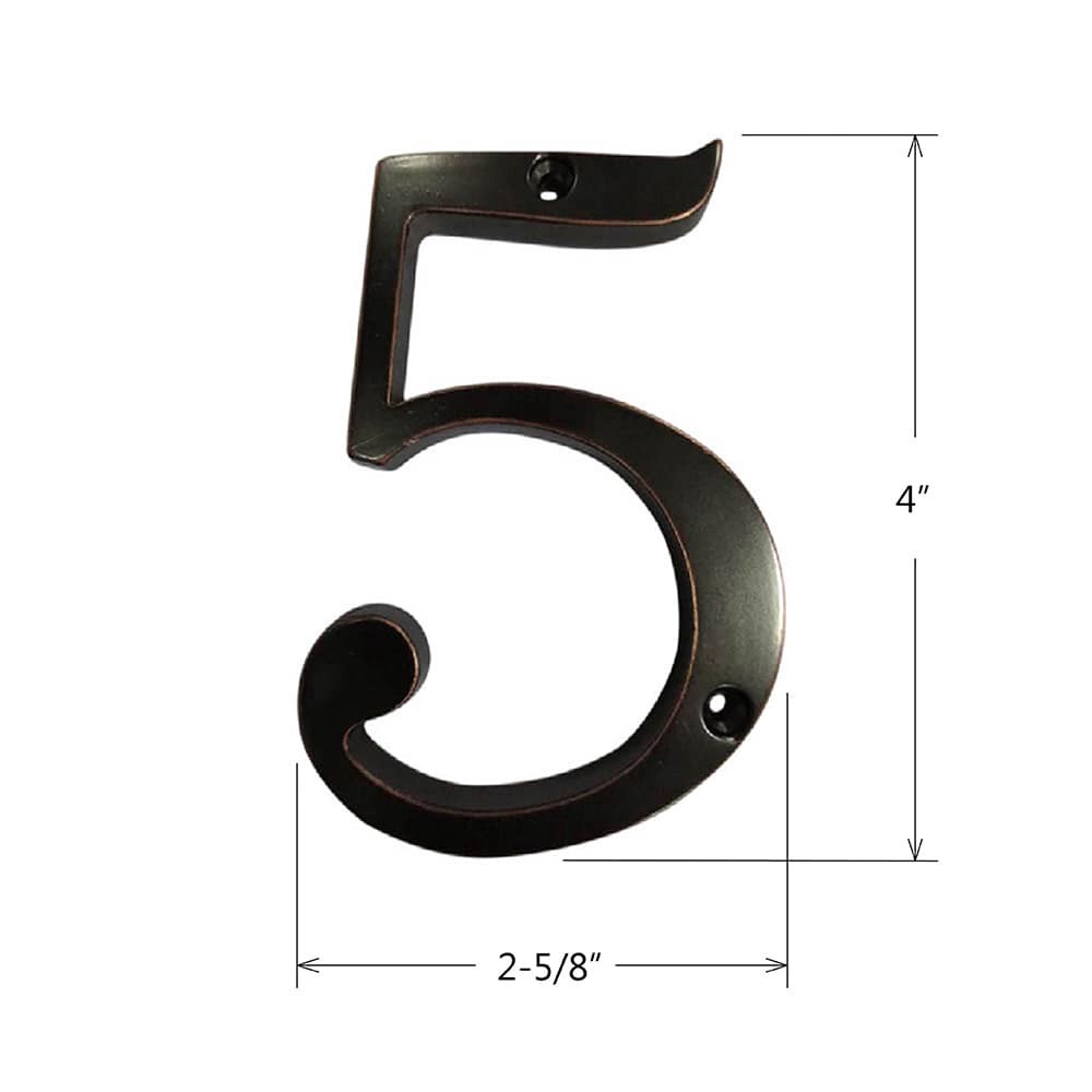 slide 2 of 6, RELIABILT 4-in Oil Rubbed Bronze Number 5, 1 ct