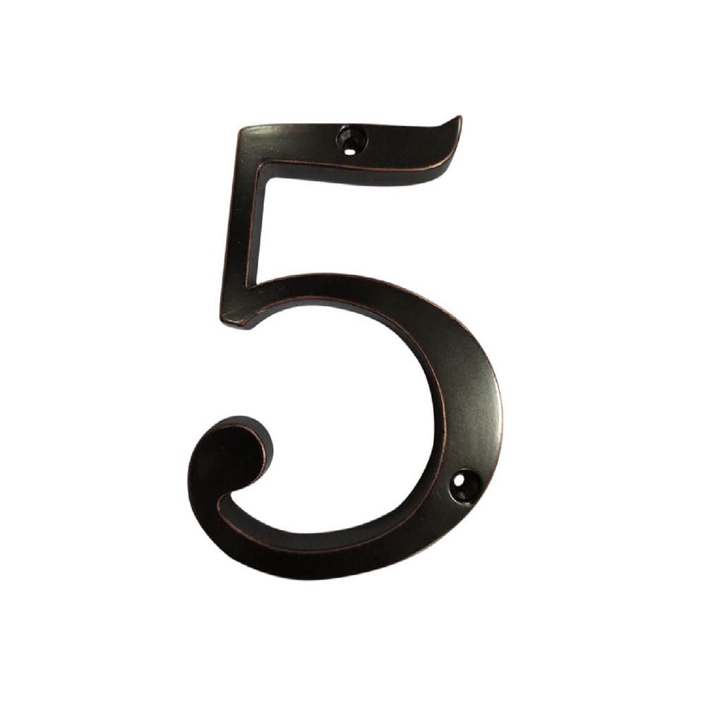 slide 1 of 6, RELIABILT 4-in Oil Rubbed Bronze Number 5, 1 ct