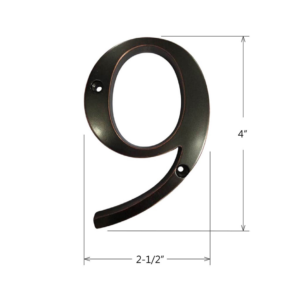 slide 2 of 6, RELIABILT 4-in Oil Rubbed Bronze Number 9, 1 ct