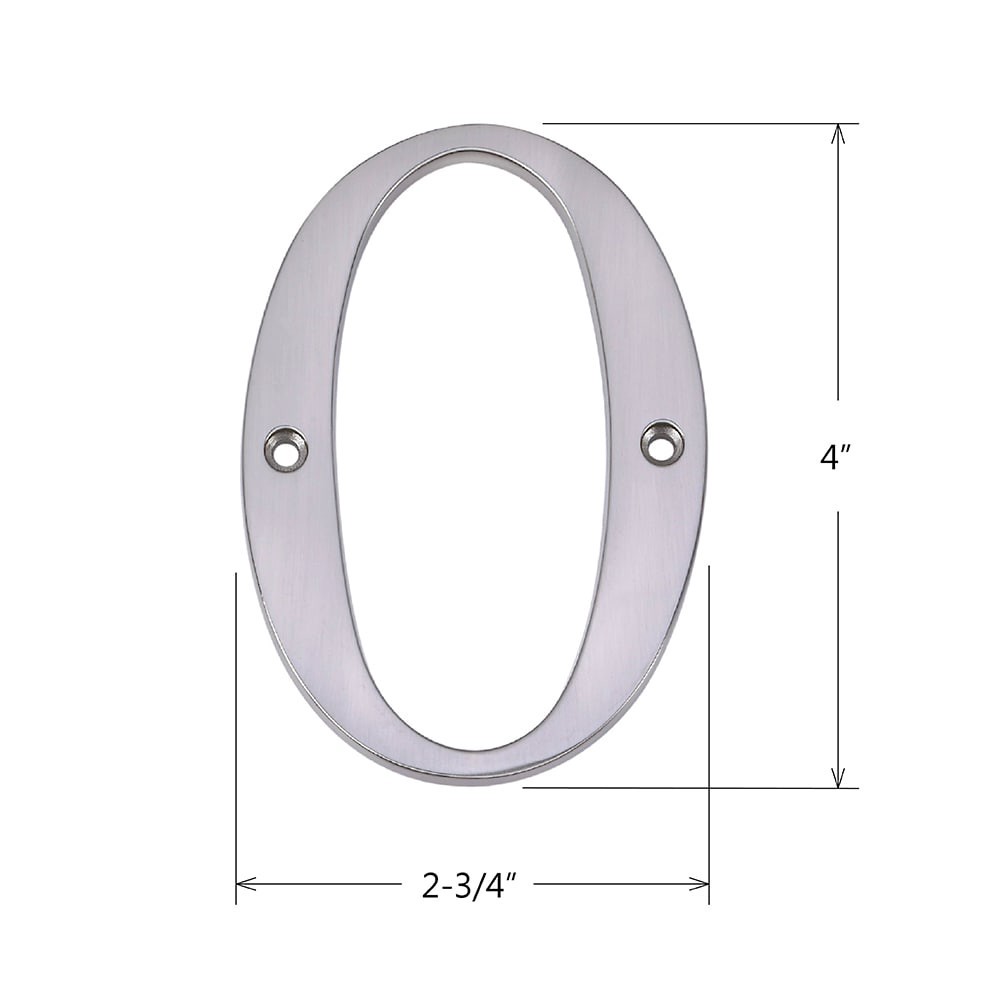 slide 2 of 6, RELIABILT 4-in Satin Nickel Number Zero, 1 ct