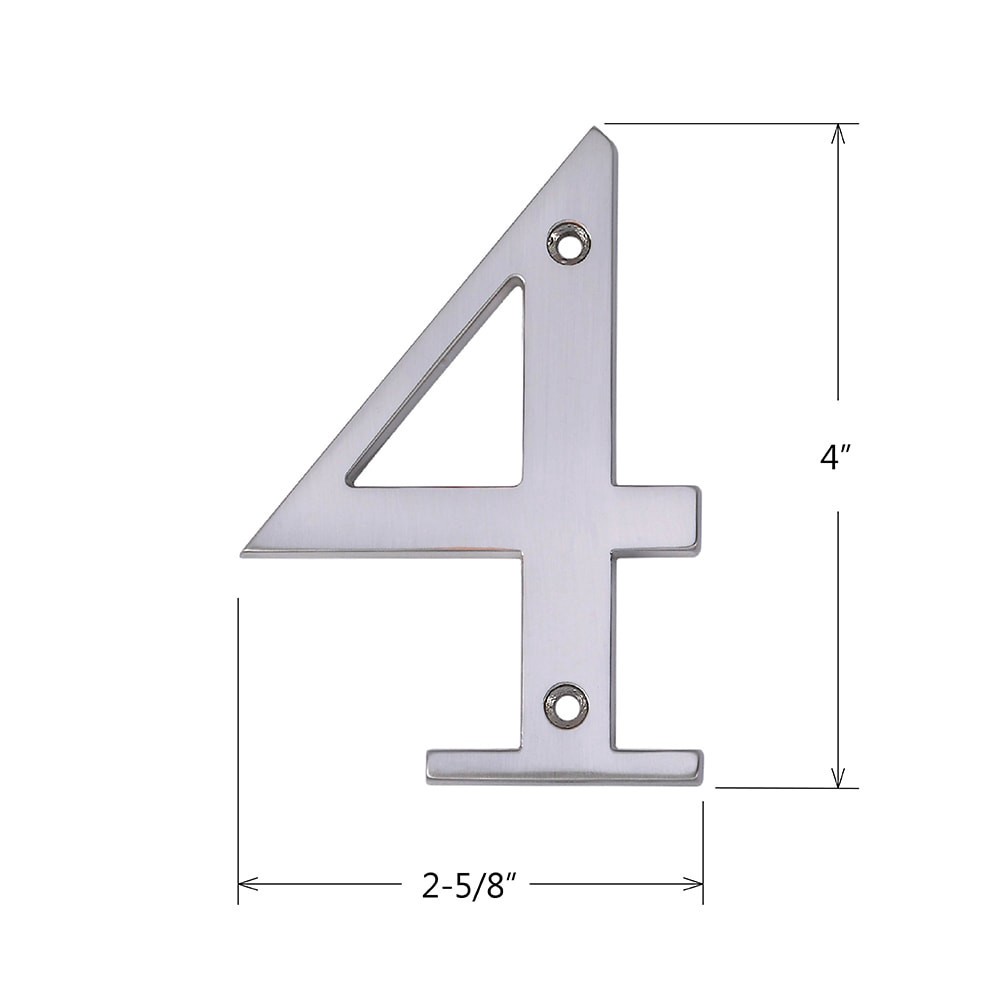 slide 2 of 6, RELIABILT 4-in Satin Nickel Number 4, 1 ct