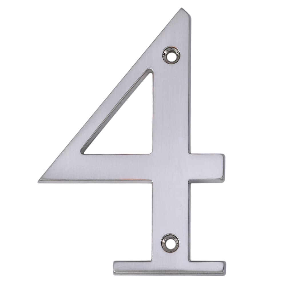 slide 1 of 6, RELIABILT 4-in Satin Nickel Number 4, 1 ct