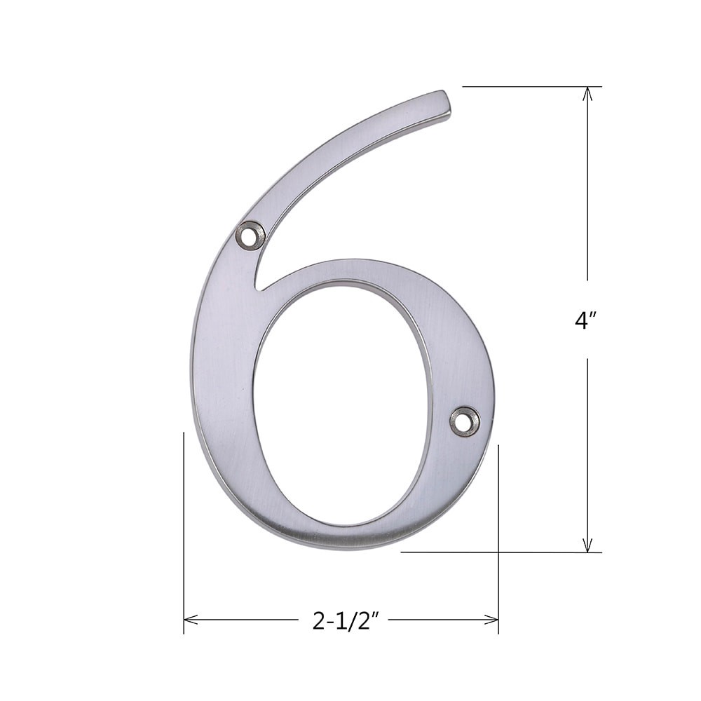 slide 2 of 6, RELIABILT 4-in Satin Nickel Number 6, 1 ct