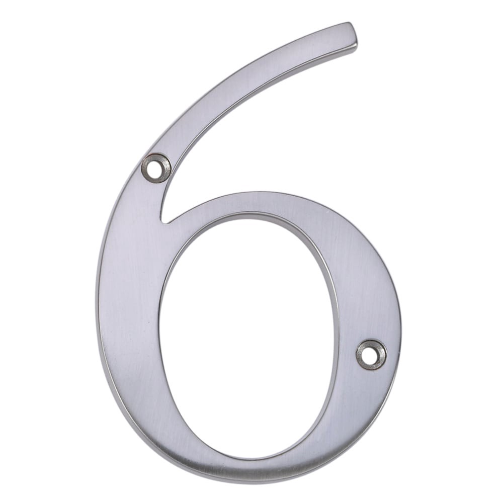 slide 1 of 6, RELIABILT 4-in Satin Nickel Number 6, 1 ct