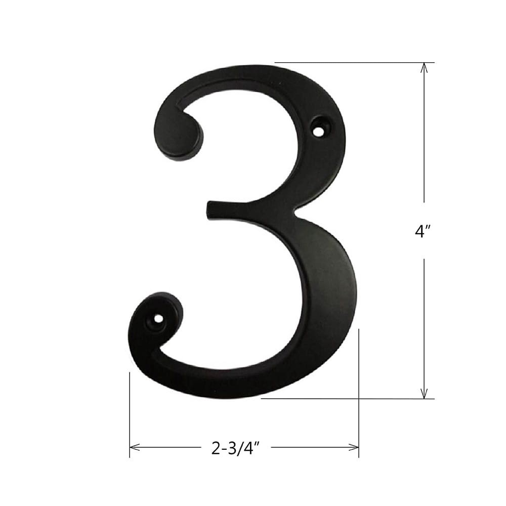 slide 2 of 6, RELIABILT 4-in Black Number 3, 1 ct