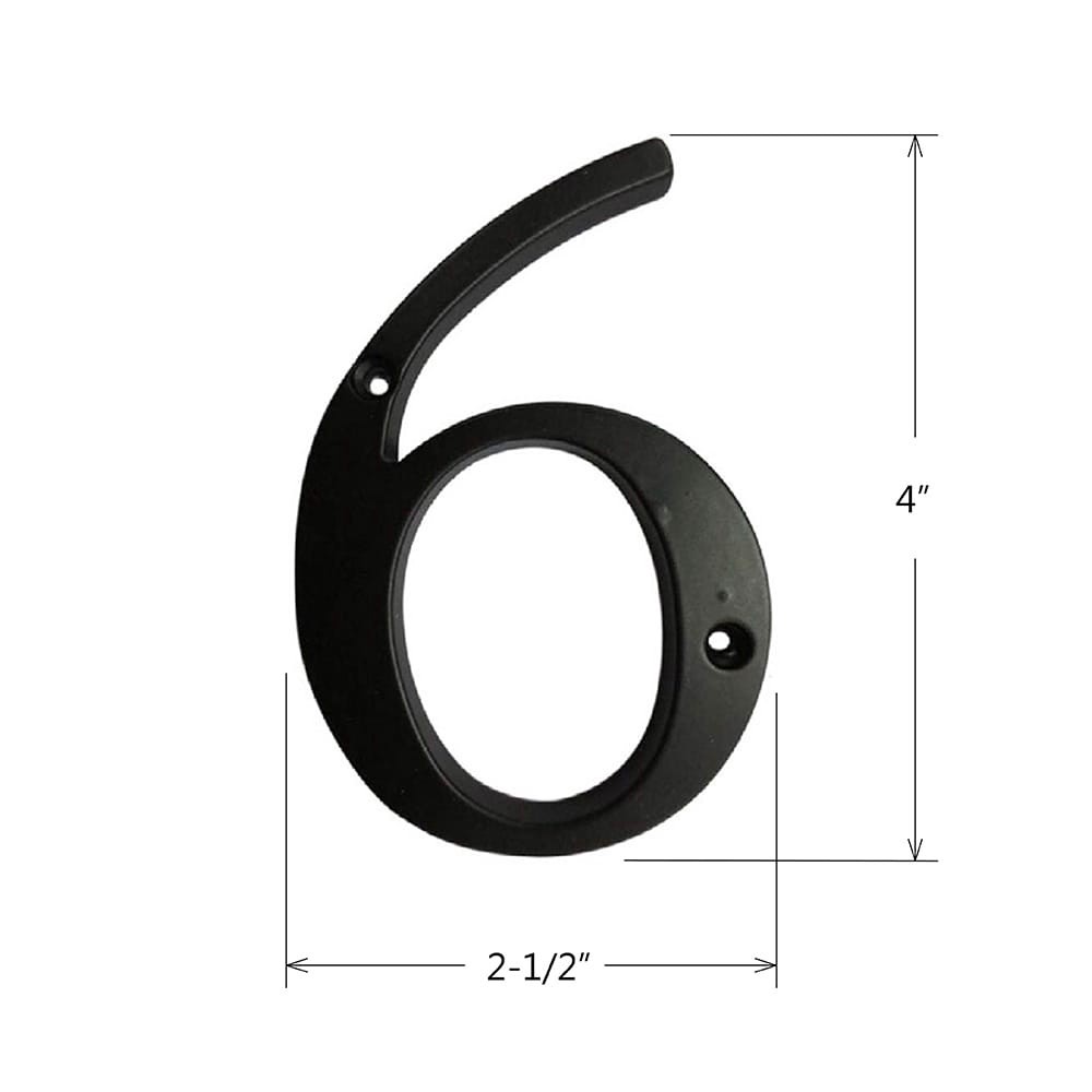 slide 2 of 6, RELIABILT 4-in Black Number 6, 1 ct