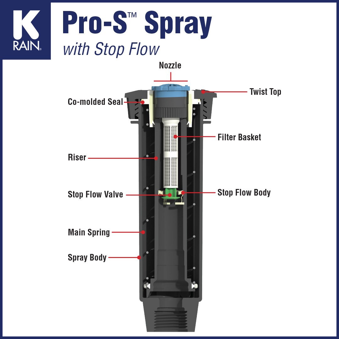 slide 3 of 6, K-Rain 8-ft - 15-ft Quarter-circle Spray 4-in Pop-up spray head sprinkler, 1 ct