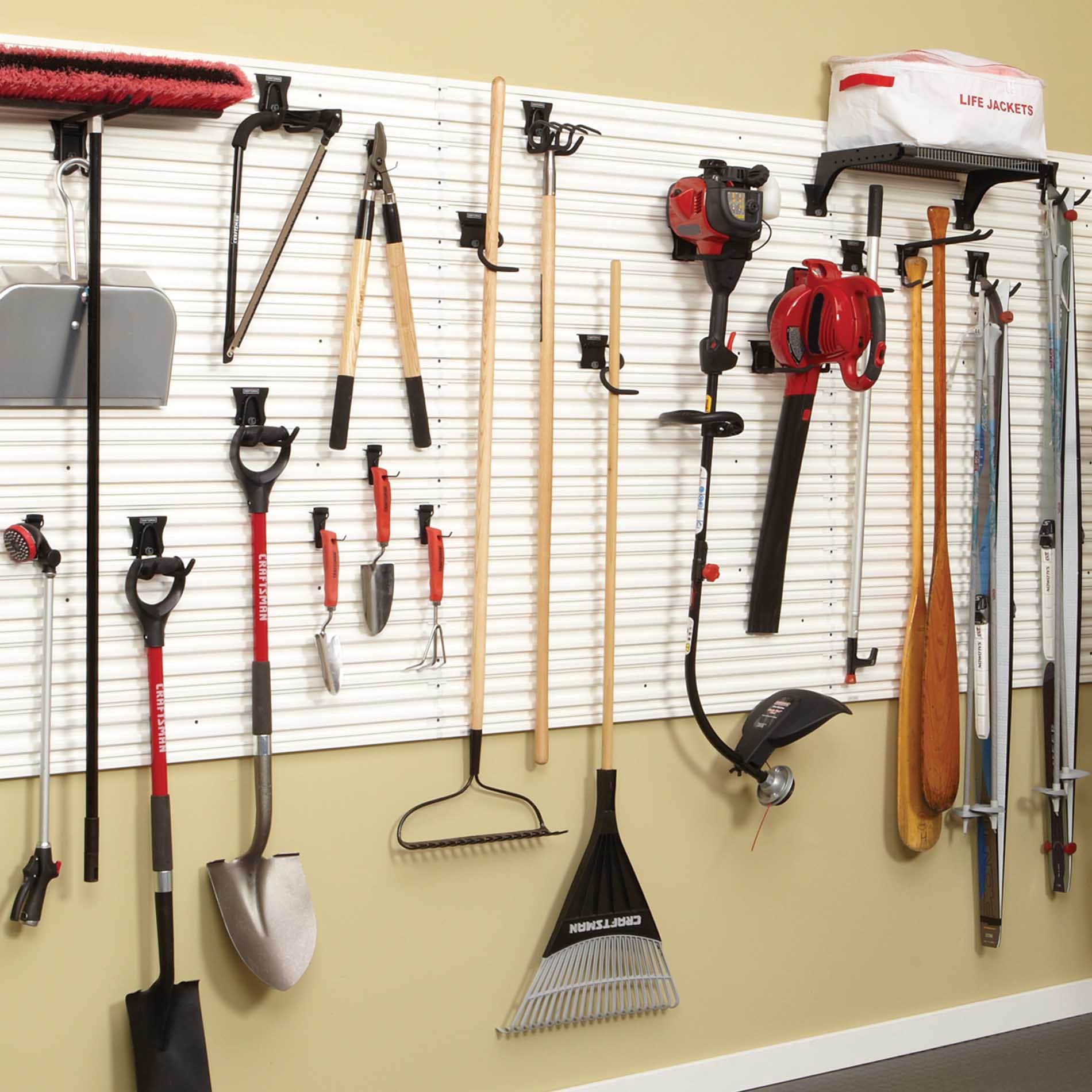 slide 3 of 6, CRAFTSMAN VERSATRACK 48-in White Composite Multipurpose Storage rail system, 1 ct