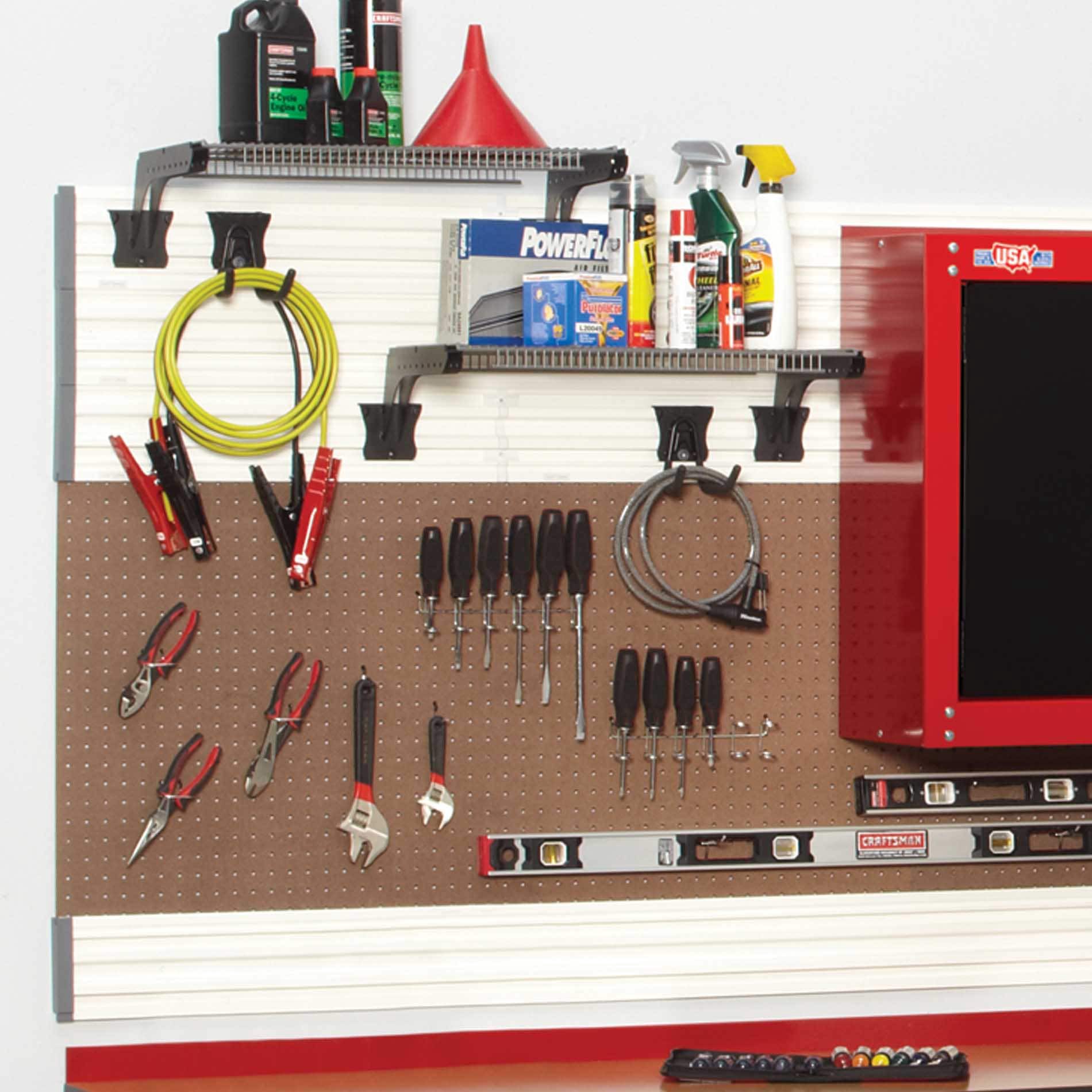 slide 4 of 6, CRAFTSMAN VERSATRACK 48-in White Composite Multipurpose Storage rail system, 1 ct