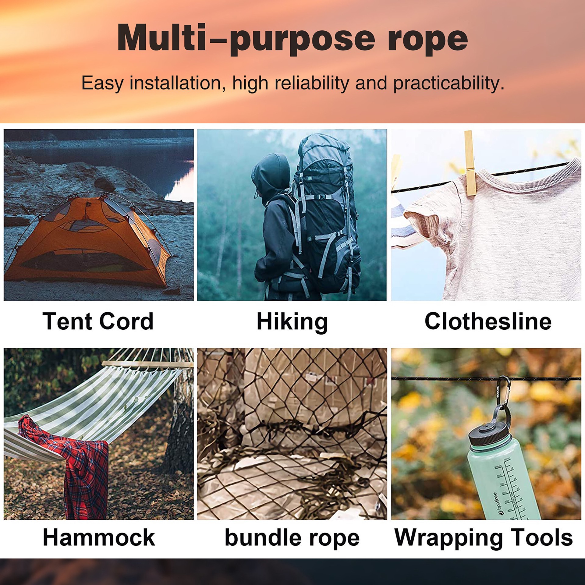 slide 6 of 6, RELIABILT 100.0-ft x 0.5-in Braided Polypropylene Rope (By-the-Roll), 1 ct