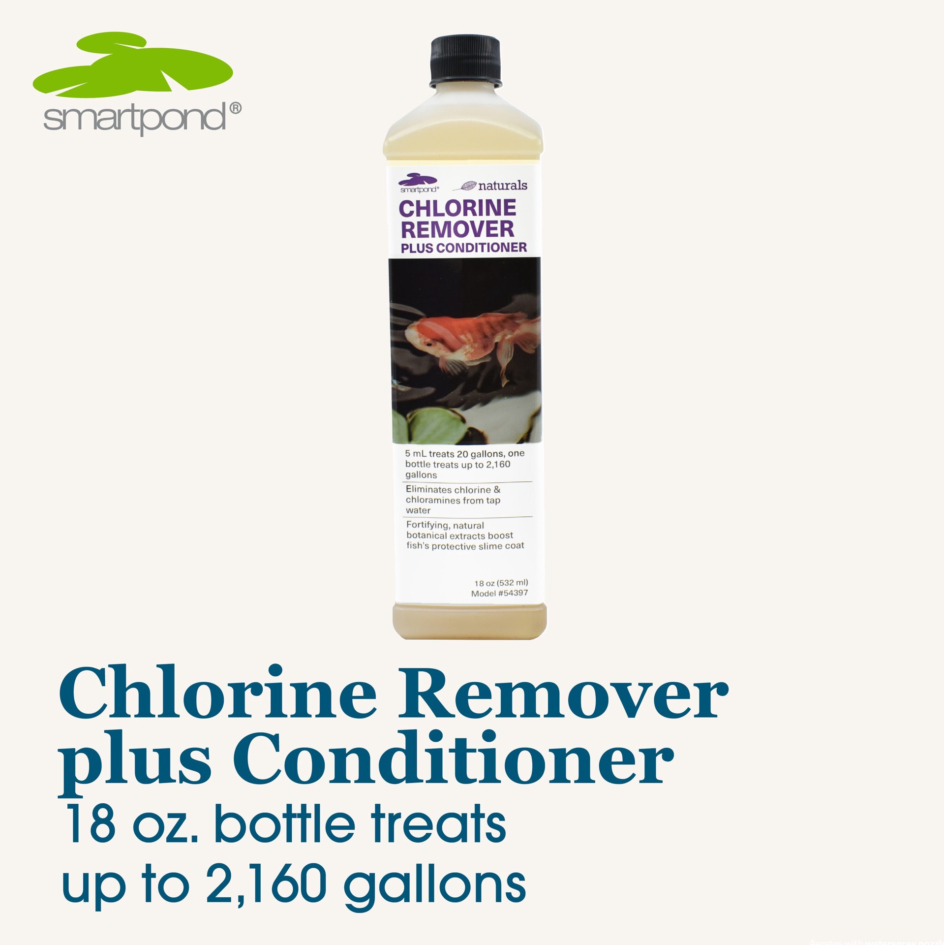 slide 2 of 6, smartpond naturals Pond Liquid Chlorine remover 18.0 Fluid ounce(s), 1 ct