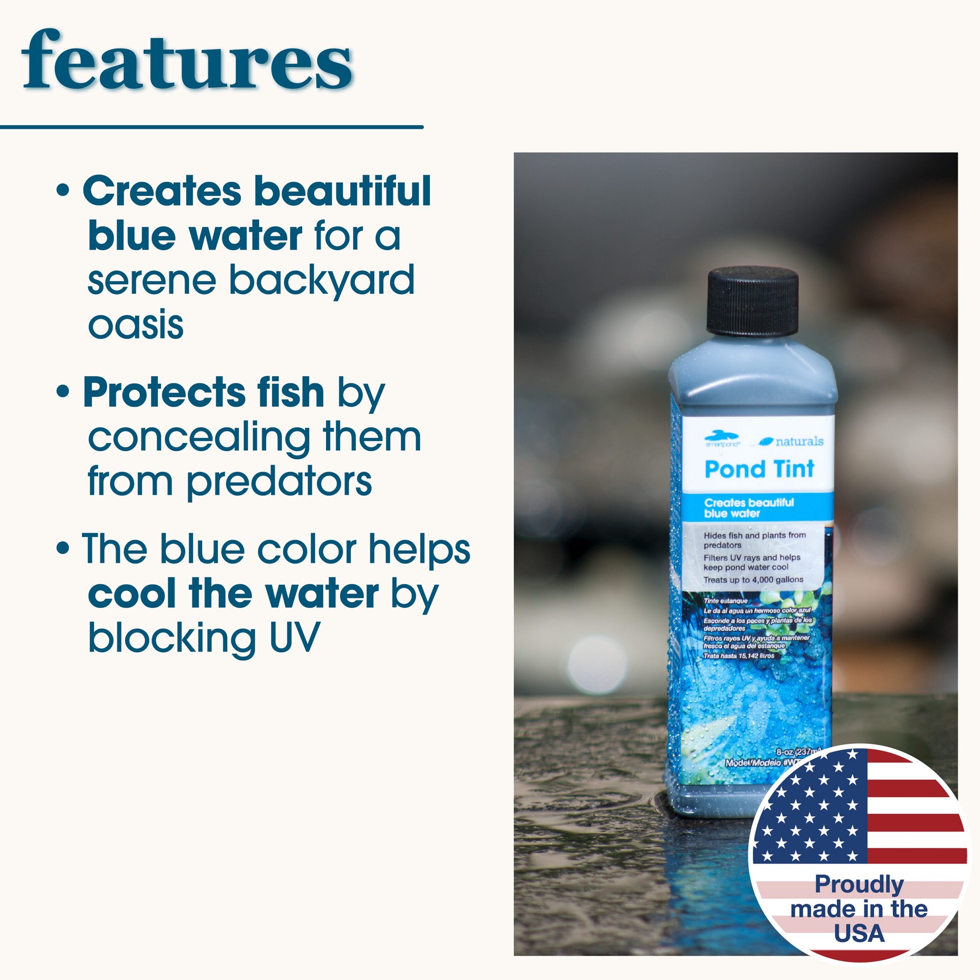 slide 3 of 6, smartpond naturals Pond Liquid Pond tint 8.0 Fluid ounce(s), 1 ct