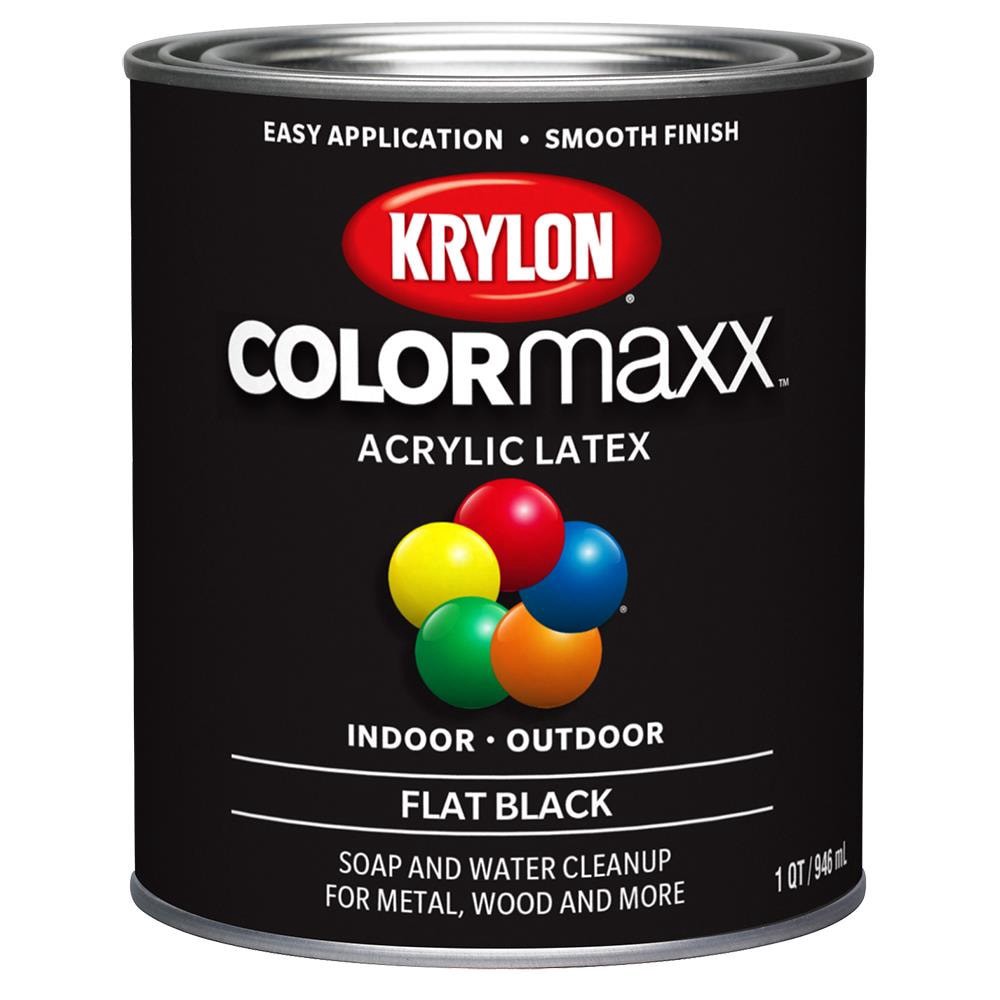 slide 3 of 5, Krylon Acrylic Pre-Tinted Black Paint (1-quart), 1 ct