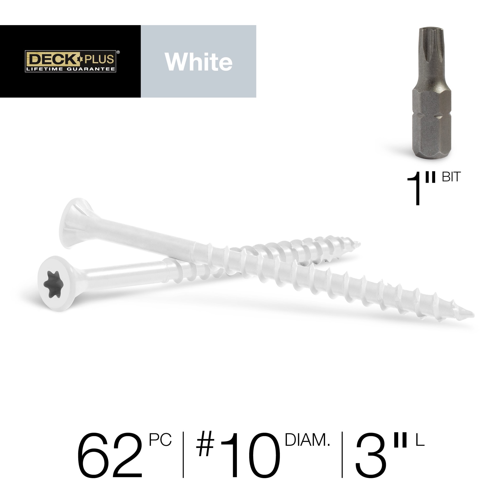 slide 2 of 6, Deck Plus #10 x 3-in Wood to wood Deck Screws ( 73 -Per Box ), 1 ct
