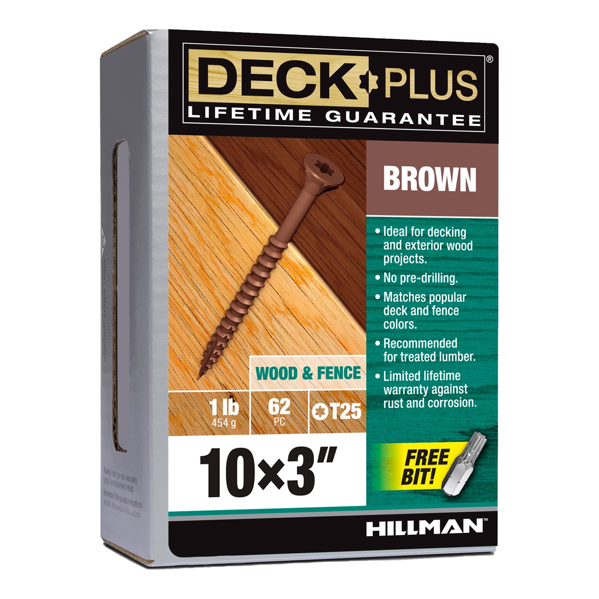 slide 1 of 6, Deck Plus #10 x 3-in Wood to wood Deck Screws ( 62 -Per Box ), 1 ct