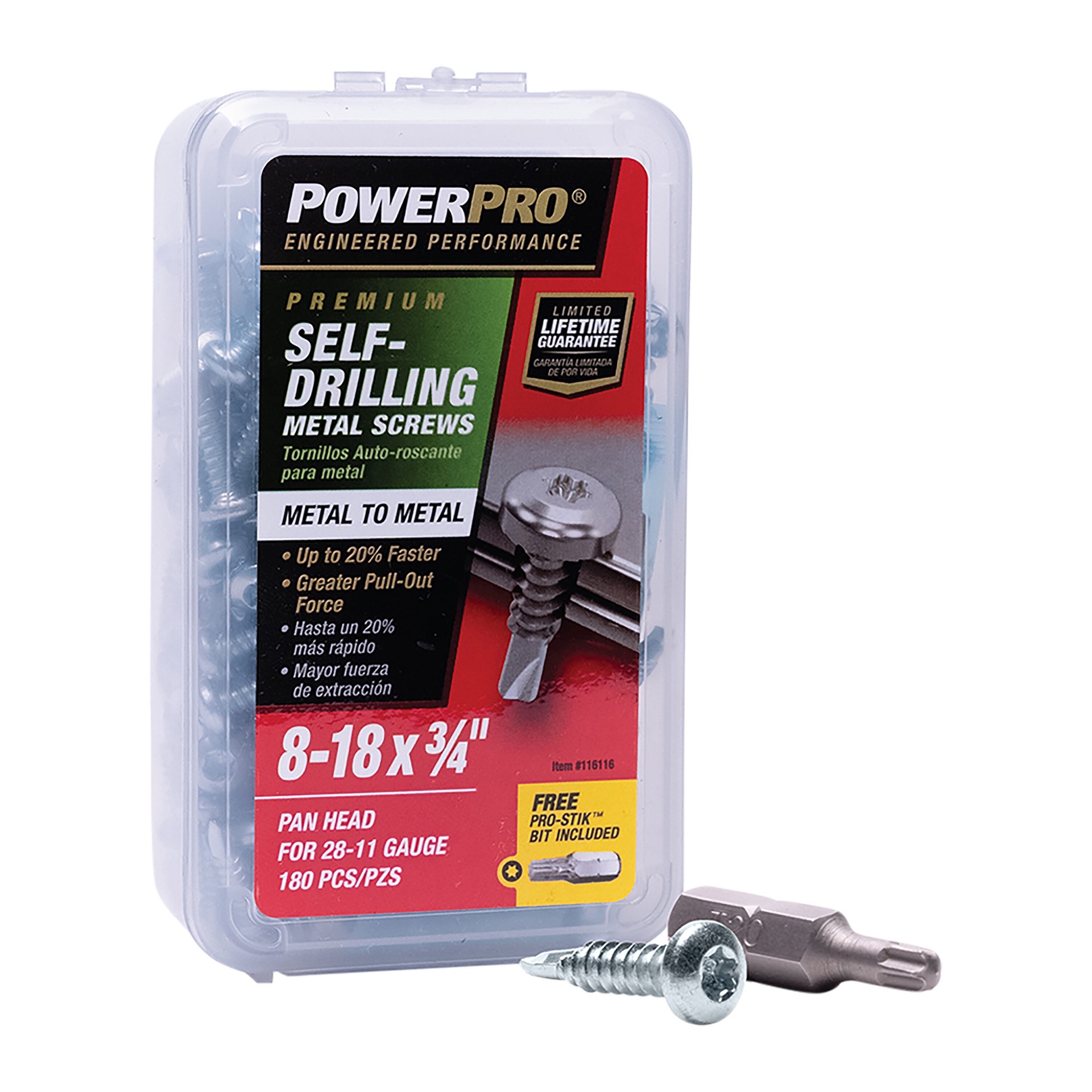 slide 2 of 6, Power Pro #8 x 3/4-in Star -Drive Self-drilling Sheet Metal Screws 180 -Count, 1 ct