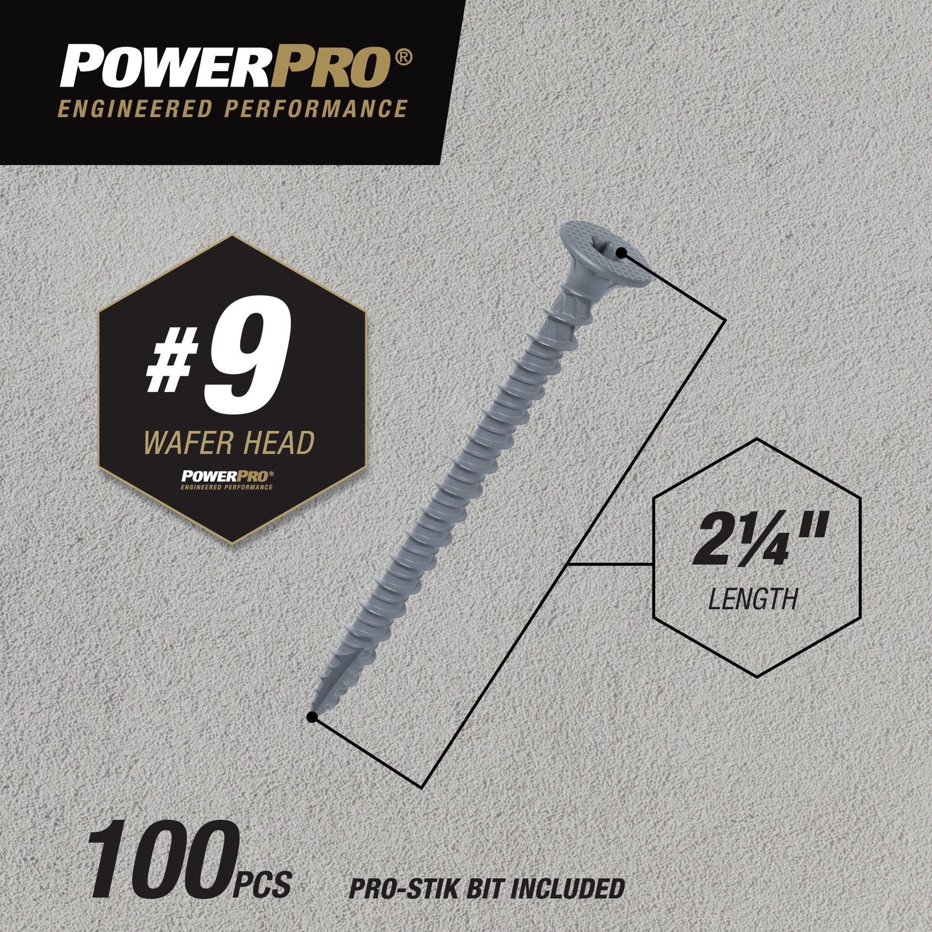 slide 3 of 6, Power Pro #9 x 2-1/4-in Star -Drive Self-tapping Cement board Screws 100 -Count, 1 ct