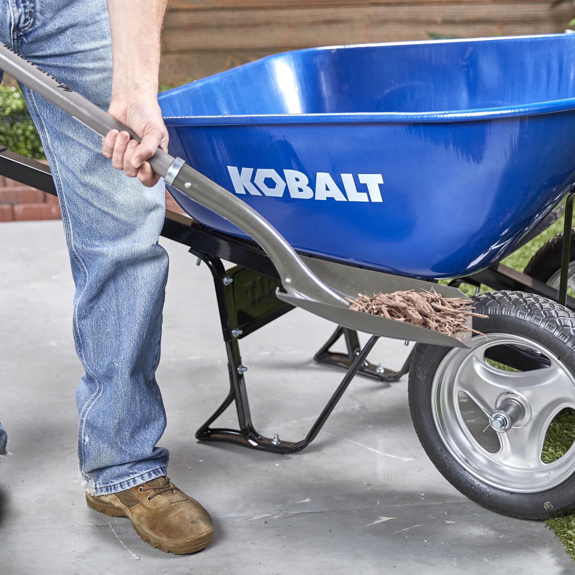 slide 4 of 6, Kobalt 7-cu ft Steel Wheelbarrow Flat-free Tire(s), 1 ct