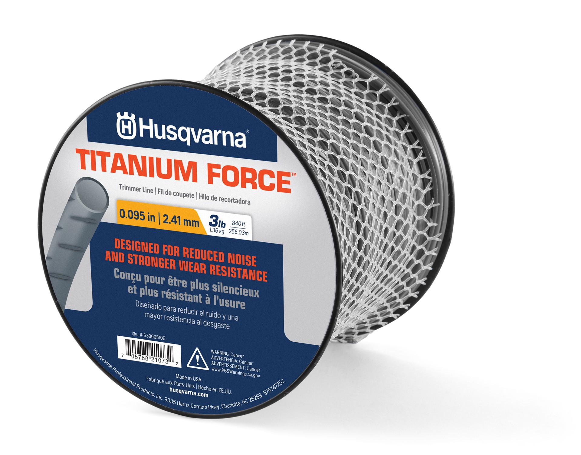 slide 1 of 3, Husqvarna Titanium Force 0.095-in x 840-ft Bulk reel Trimmer Line, 1 ct