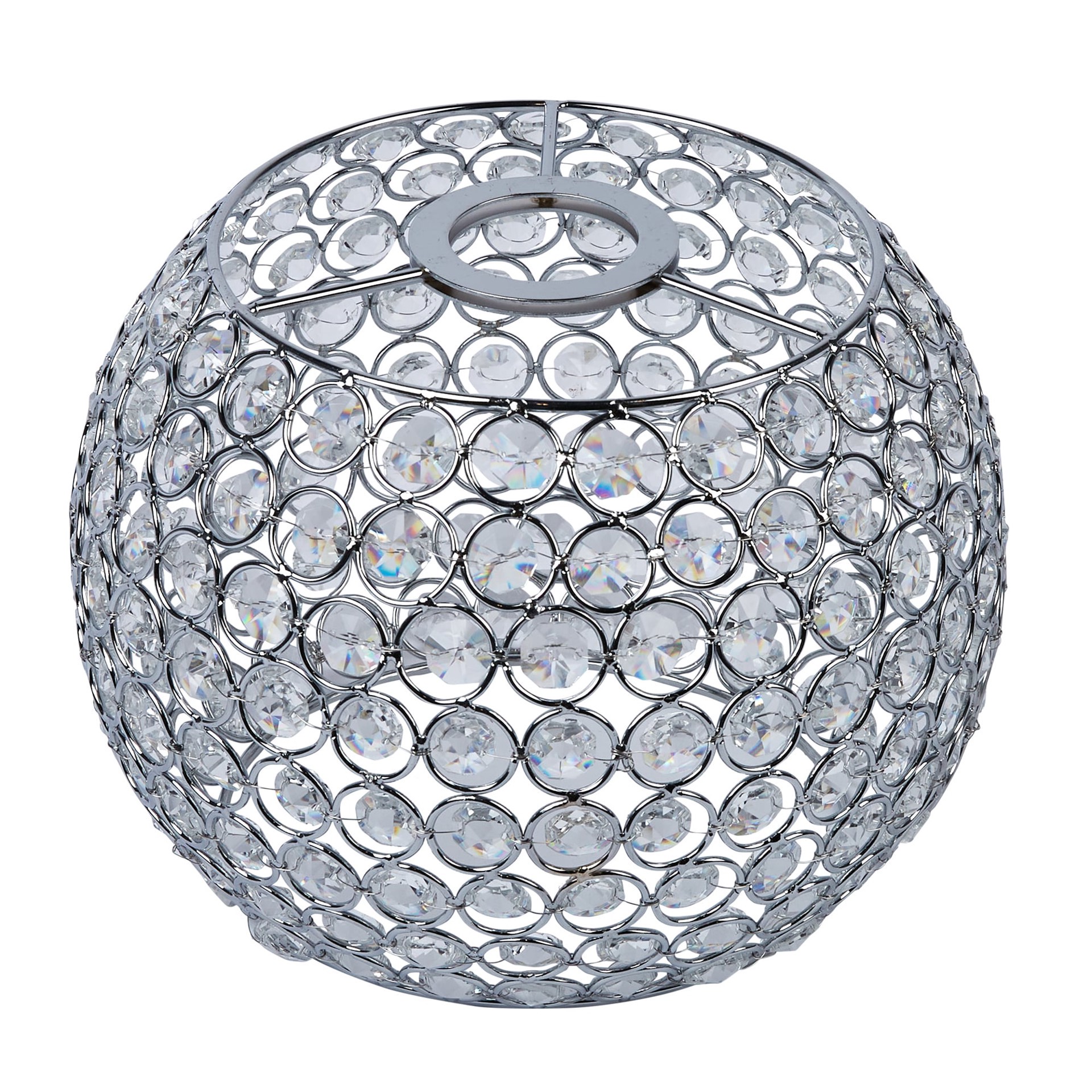 slide 2 of 6, Style Selections Mix and Match 6-in x 8.5-in Globe Chrome Crystal Pendant light shade, 1 ct