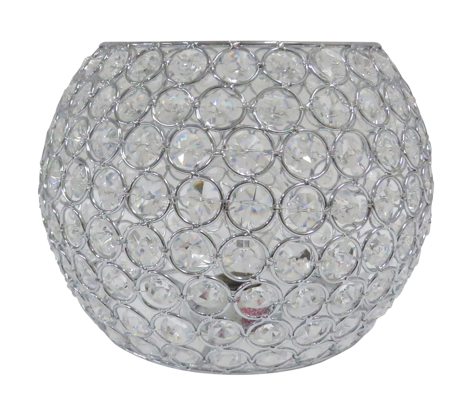 slide 1 of 6, Style Selections Mix and Match 6-in x 8.5-in Globe Chrome Crystal Pendant light shade, 1 ct