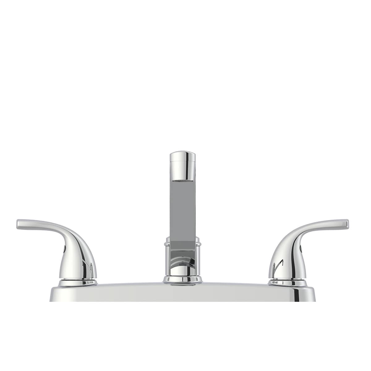 slide 5 of 6, Project Source Dover Chrome Double Handle Deck-mount Kitchen Faucet (Includes Deck Plate), 1 ct