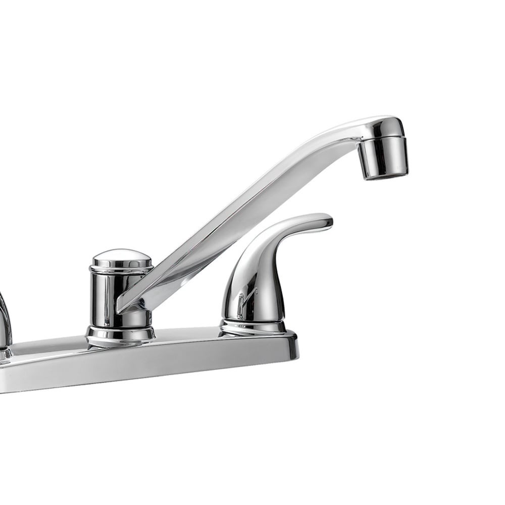 slide 6 of 6, Project Source Dover Chrome Double Handle Deck-mount Kitchen Faucet (Includes Deck Plate), 1 ct